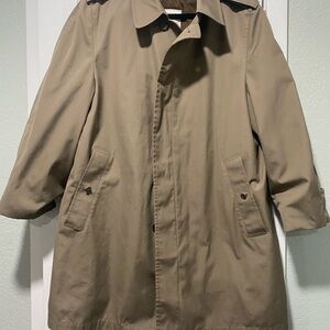 London Fog Maincoat Trench Coat Vintage Jacket Beige /Brown Men’s Size 44 Long